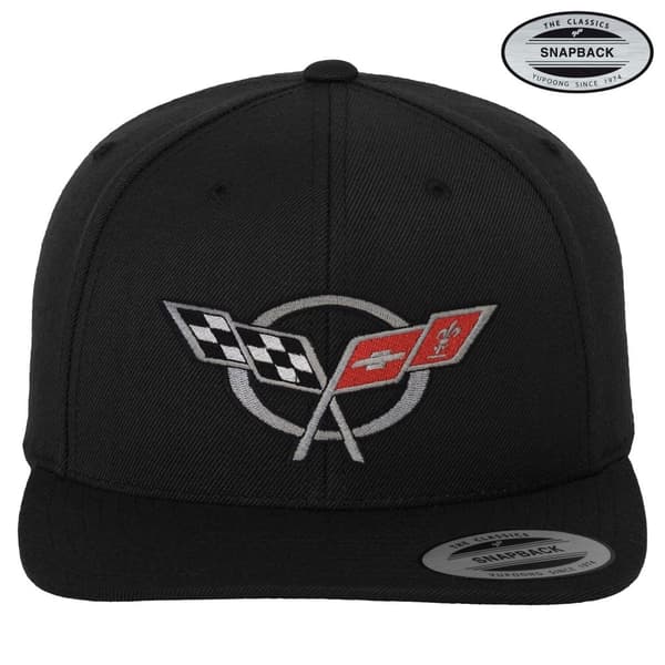 Corvette C5 Flags Premium Snapback Cap Black