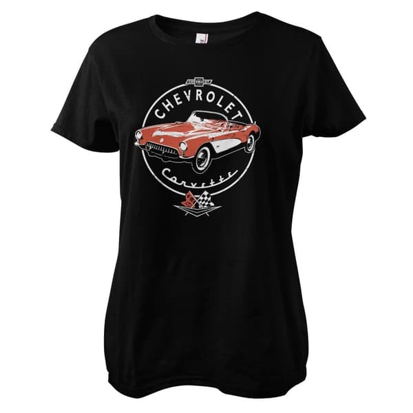 Corvette C1 Retro Girly Tee Black XX-Large