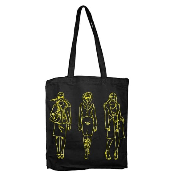 Catwalk Yellow Tote Bag Black