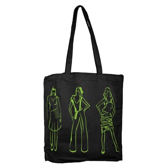 Catwalk Green Tote Bag Black