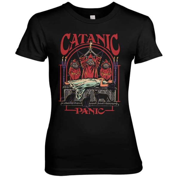 Catanic Panic Girly Tee Black Small