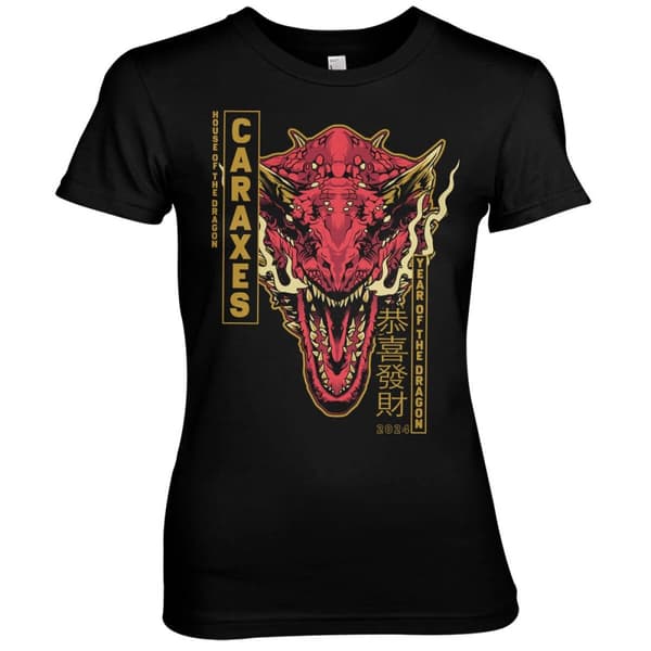CARAXES Dragon Girly Tee Black X-Large