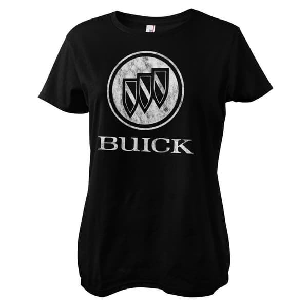 Buick Distressed Logo Girly Tee Black Large