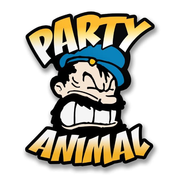Brutus The Party Animal Sticker