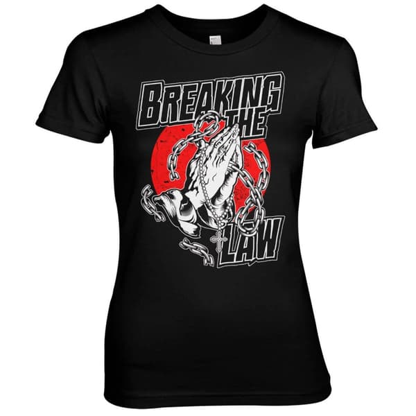 Breaking The Law Girly Tee Black Medium