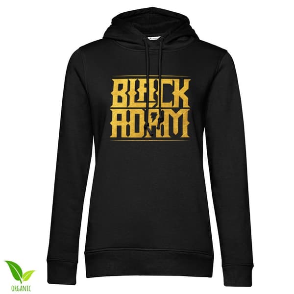 Black Adam Gold Logo Girls Hoodie Black Medium