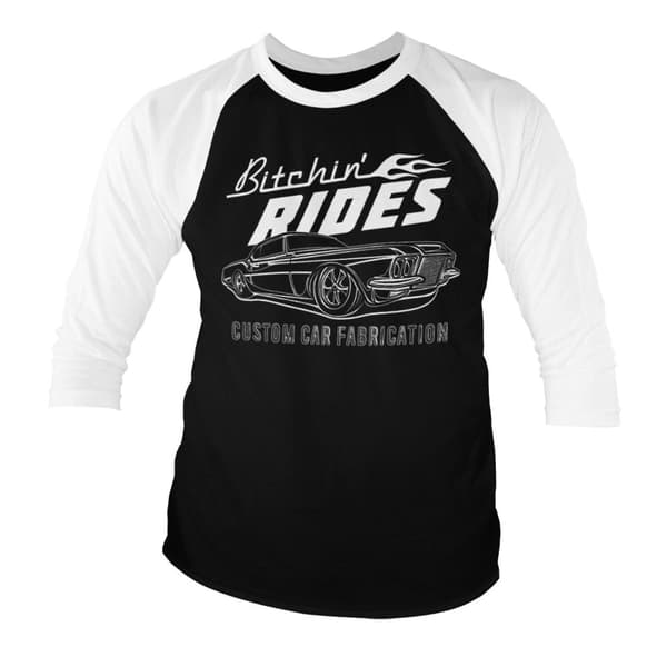 Bitchin' Rides Custom Car Fabrication Baseball 3/4 Sleeve Tee X-Large