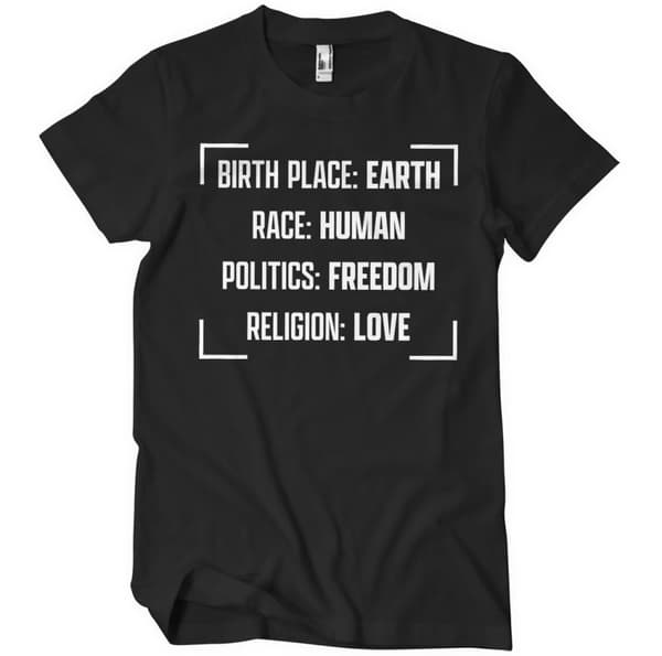 Birthplace - Earth T-Shirt Black X-Large