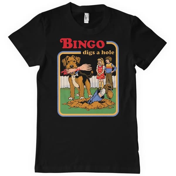 Bingo Digs A Hole T-Shirt Black Small