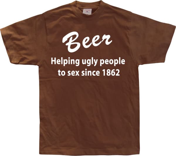 Beer, helping people.... T-Shirt Brown X-Large