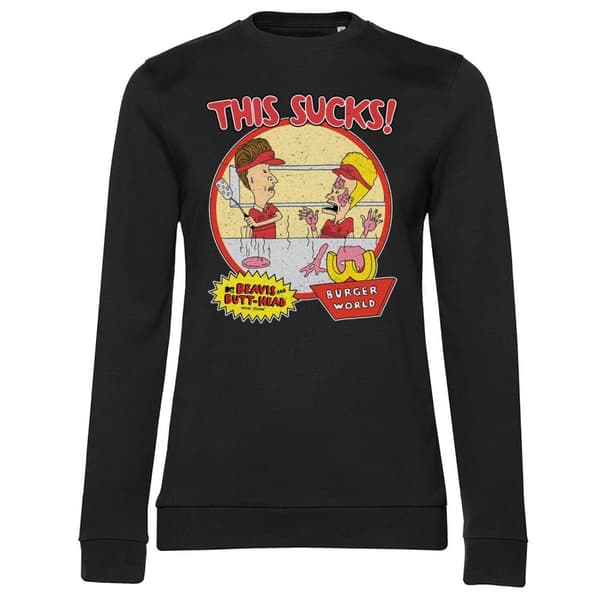 Beavis and Butt-Head - This Sucks Girly Sweatshirt Black Medium