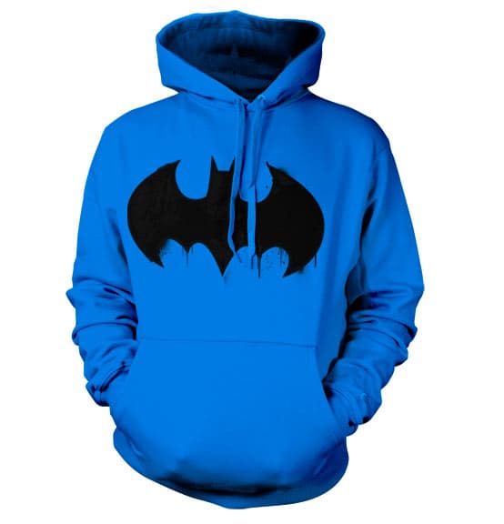 Batman Inked Logo Hoodie Blue Small