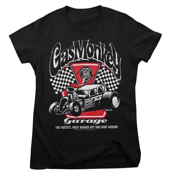 Badass Gas Monkey Garage Girly Tee Black XX-Large