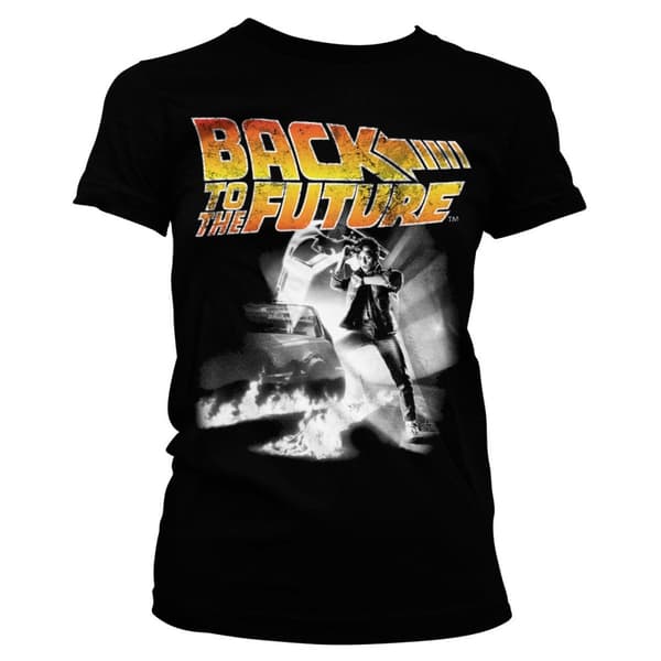 Back To The Future Poster Girly Tee Black Small
