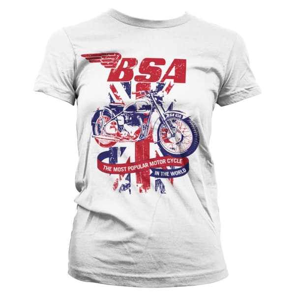 B.S.A. Union Jack Girly Tee White XX-Large
