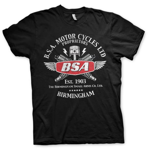 B.S.A. Motor Cycles Sparks T-Shirt Black XX-Large