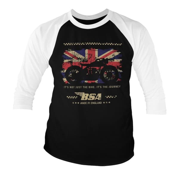 B.S.A. Motor Cycles - The Journey Baseball 3/4 Sleeve Tee Large