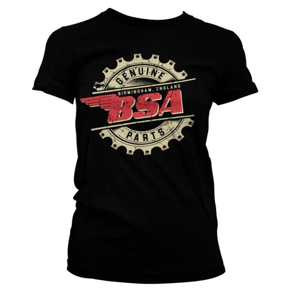 B.S.A. Genuine Parts Girly Tee Black Small