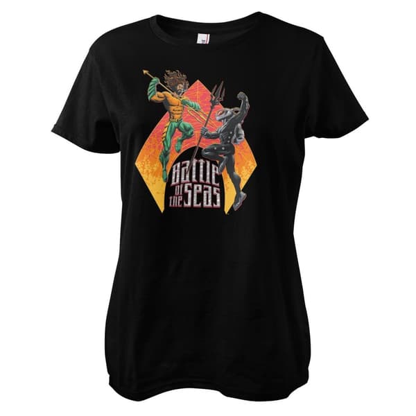 Aquaman - Battle Of The Seas Girly Tee Black Large