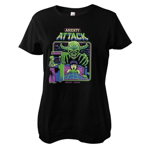 Anxiety Attack Girly Tee Black Small