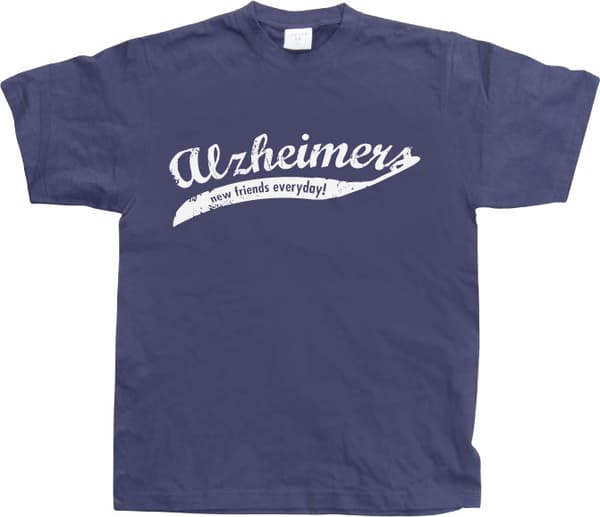 Alzheimers - New Friends Everyday! T-Shirt Navy Small