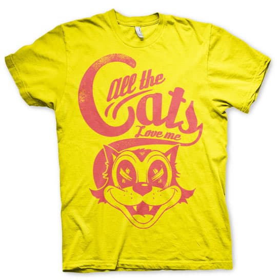 All The Cats Love Me T-Shirt Yellow X-Large