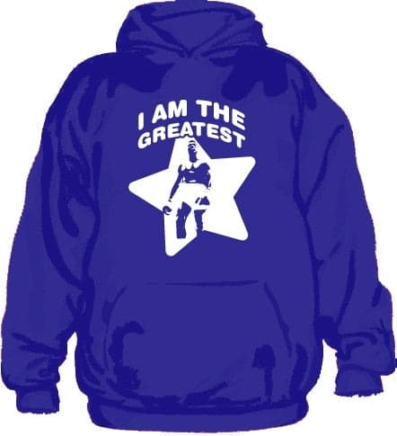Ali, I Am The Greatest! Hoodie Blue Small