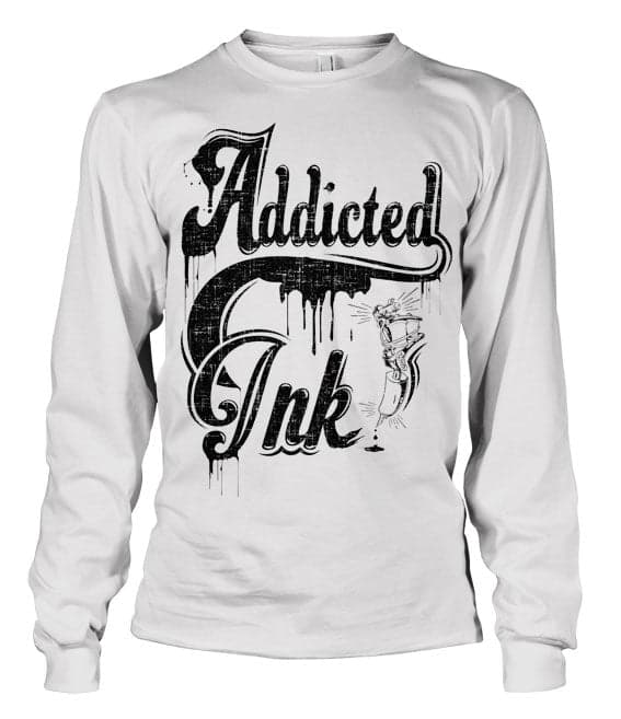 Addicted To Ink Long Sleeve Tee White Medium
