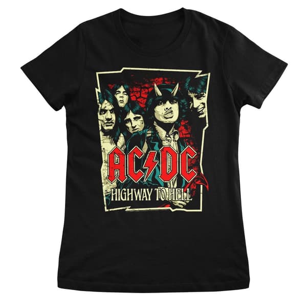AC/DC Highway To Hell Girly Tee Black Medium