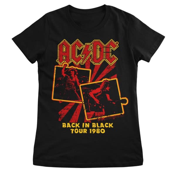 AC/DC - Back In Black Tour 1980 Girly Tee Black X-Large