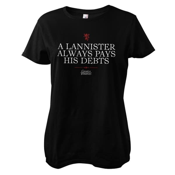 A Lannister Always Pays His Debts Girly Tee Black Medium