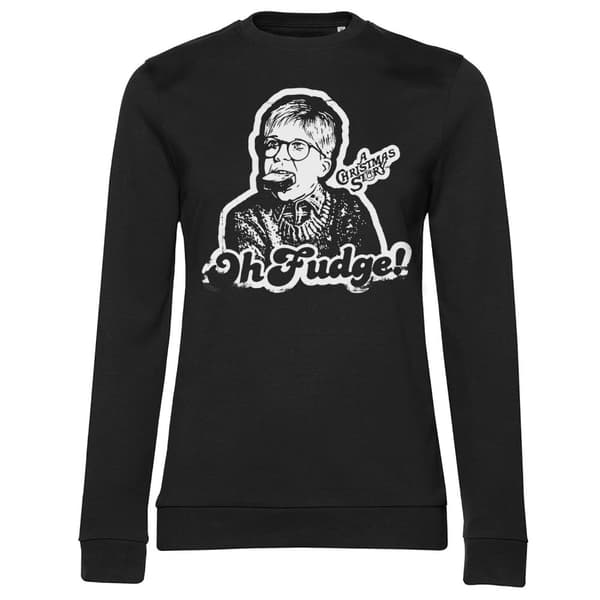 A Christmas Story - Oh Fudge Girly Sweatshirt Black Small