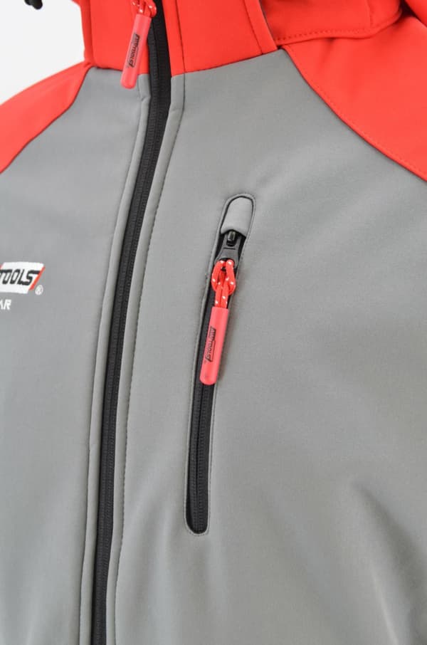 AWTOOLS SOFTSHELL -TAKKI VERKEPAITA T4/ PUNAINEN-HARMAA/ XXXL