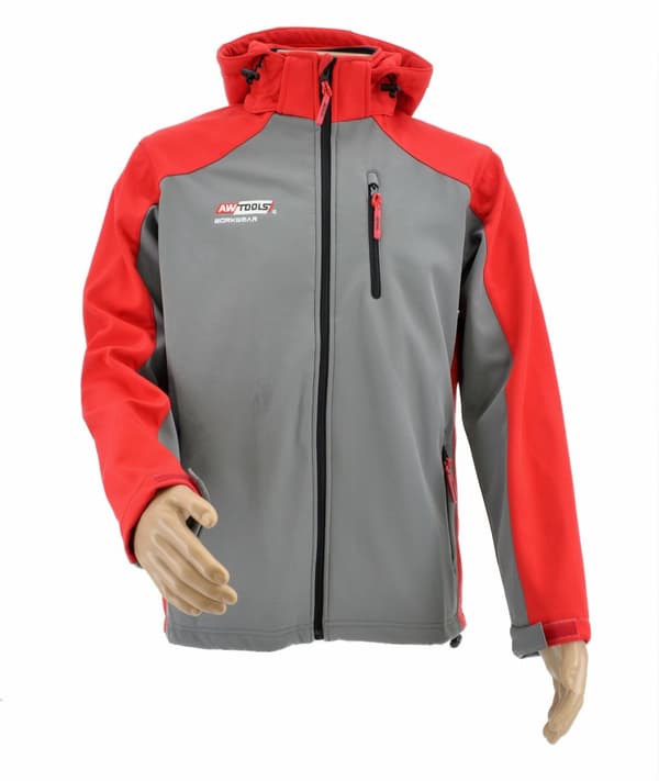 AWTOOLS SOFTSHELL -TAKKI VERKEPAITA T4/ PUNAINEN-HARMAA/ XXXL