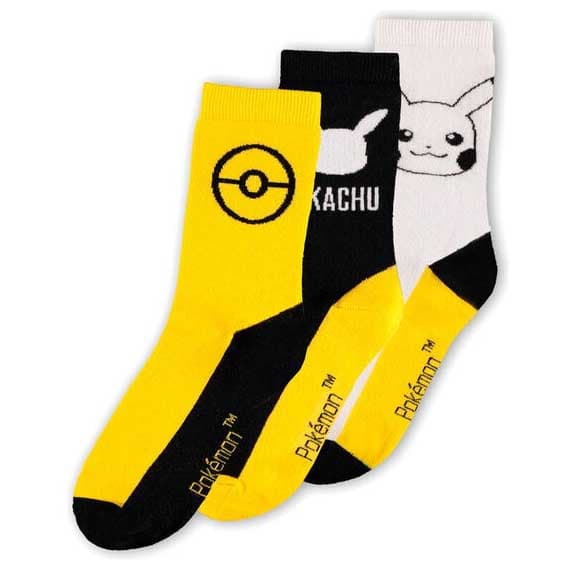 Dimasa Pakke Med 3 Pikachu Pokemon-strømper Gul