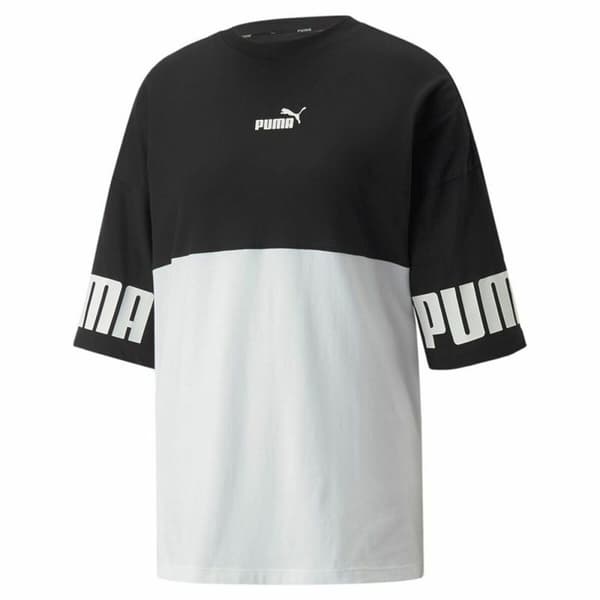 T-shirt med kortärm Dam Puma Power Colorblock Vit Svart - S