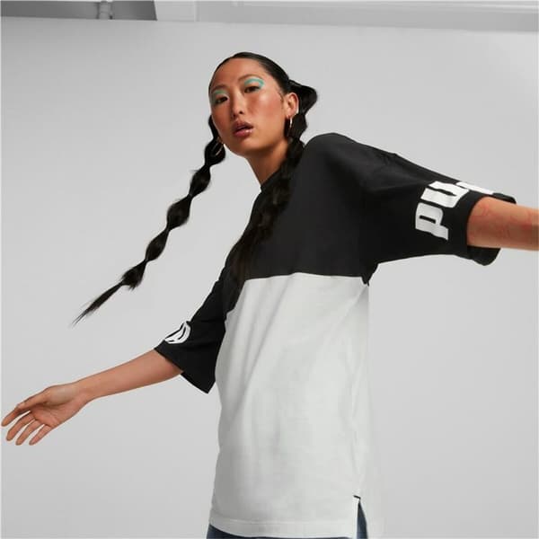 T-shirt med kortärm Dam Puma Power Colorblock Vit Svart - S