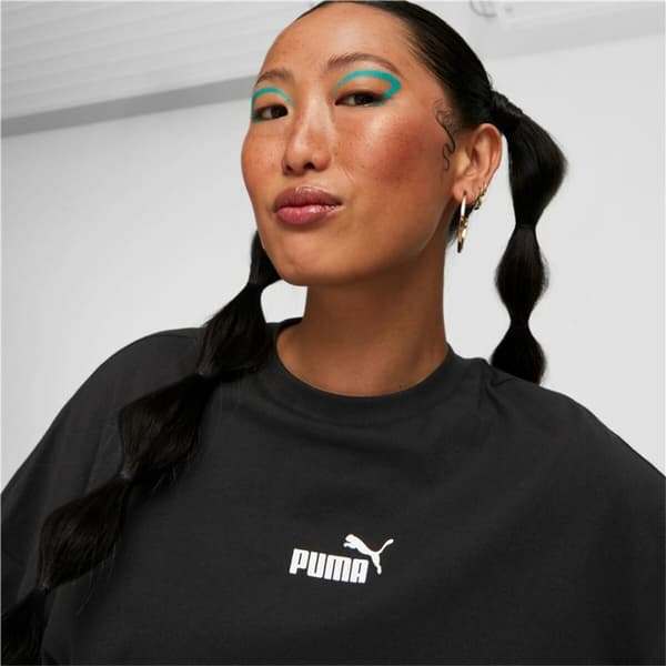 T-shirt med kortärm Dam Puma Power Colorblock Vit Svart - S