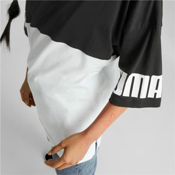 T-shirt med kortärm Dam Puma Power Colorblock Vit Svart - S