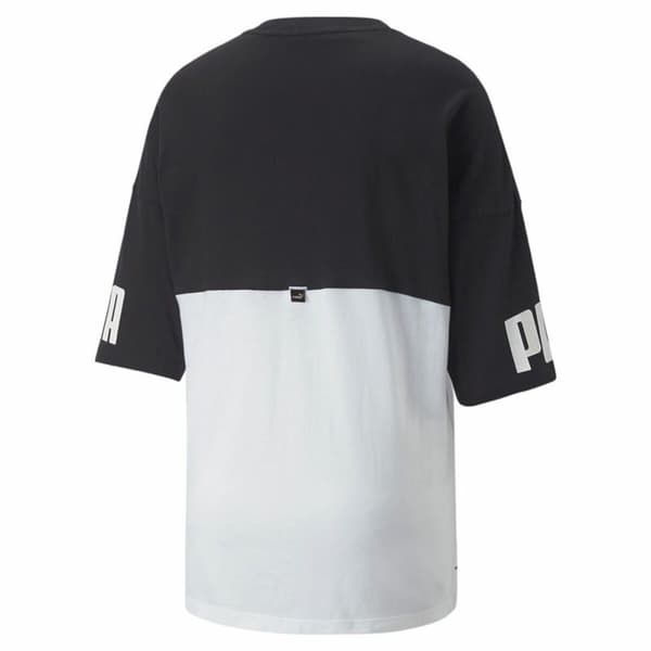 T-shirt med kortärm Dam Puma Power Colorblock Vit Svart - S