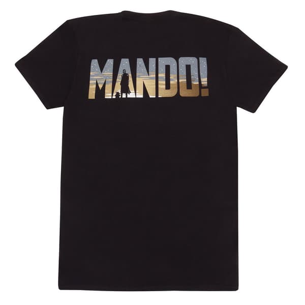 T-shirt med kortärm The Mandalorian Row of Helmets Svart Unisex - S