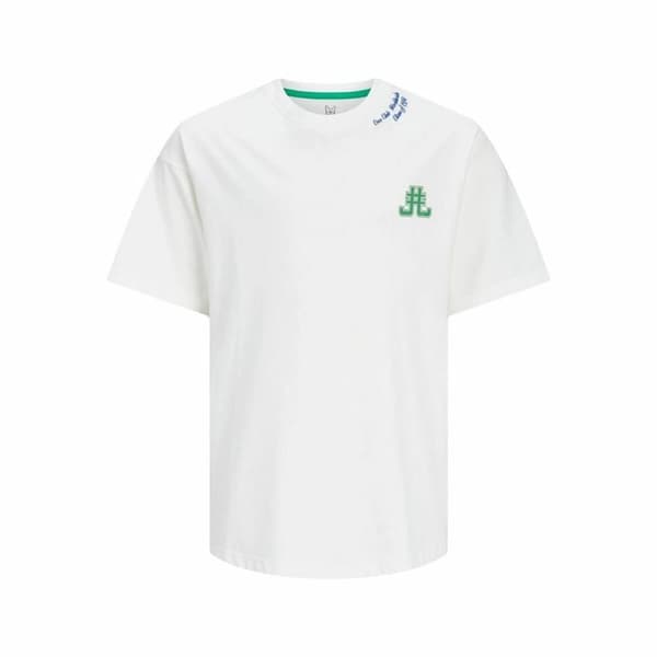 Barn T-shirt med kortärm Jack & Jones Jorcole Back Print Vit Grön - 116-122 cm