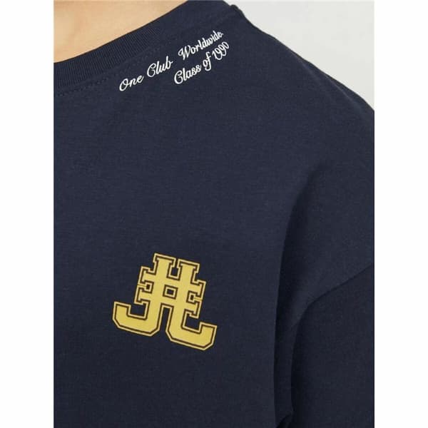 Barn T-shirt med kortärm Jack & Jones Jorcole Back Print Marinblå - 116-122 cm
