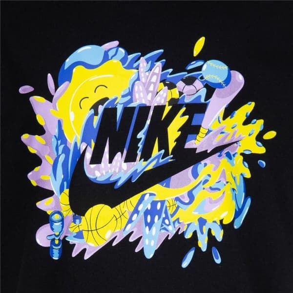 Barn T-shirt med kortärm Nike Sport Splash Svart - 7 år