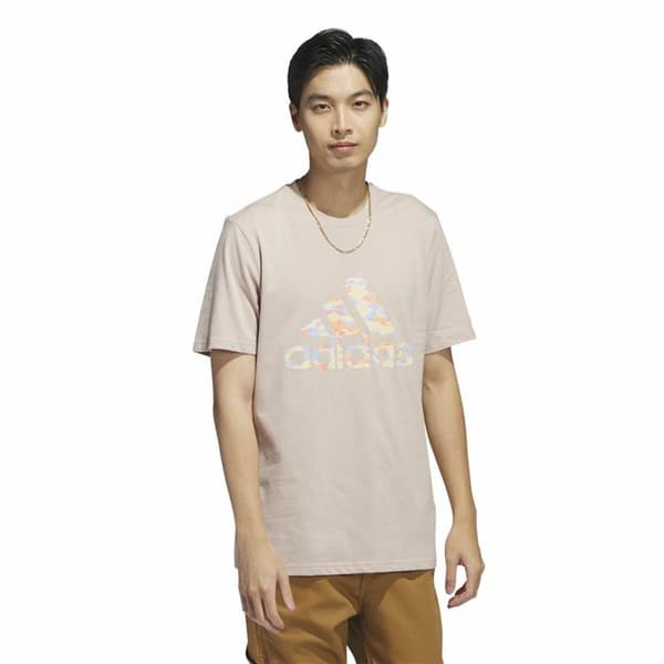 T-shirt med kortärm Herr Adidas Beige Kamouflage - M
