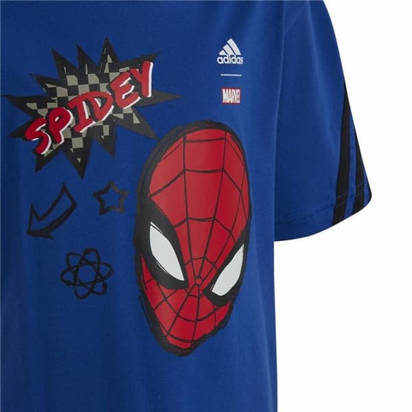 Barn T-shirt med kortärm Adidas Spider-Man Blå - 4-5 år