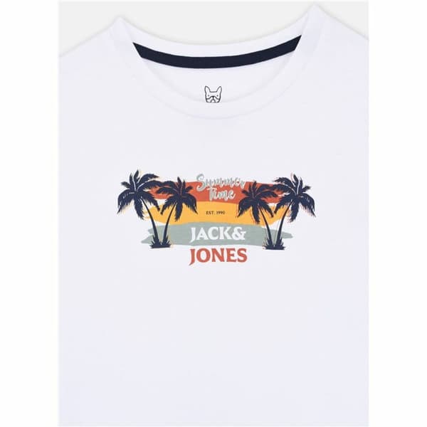 Barn T-shirt med kortärm Jack & Jones Jjsummer Smu Vibe Tee Vit - 10 år