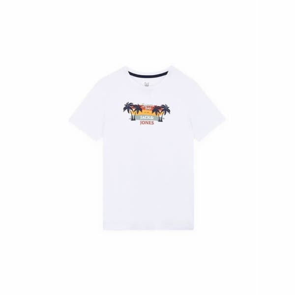 Barn T-shirt med kortärm Jack & Jones Jjsummer Smu Vibe Tee Vit - 10 år