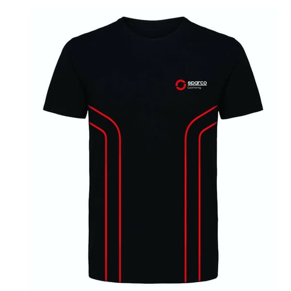 T-shirt med kortärm Herr Sparco GAMING Svart Röd - S
