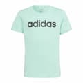 Miniatyrbillede 1 af 6: Børne Kortærmet T-shirt Adidas Linear Logo Grøn Akvamarin - 14-15 år